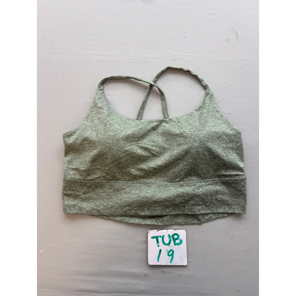 All in Motion Womens Green Heathered Sports Bra XXL Cross Back Activewear